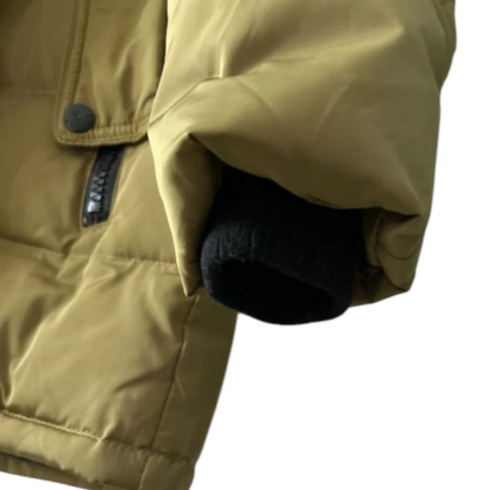 Kids Khaki and Green Puffer Coat - Picture 8 of 10